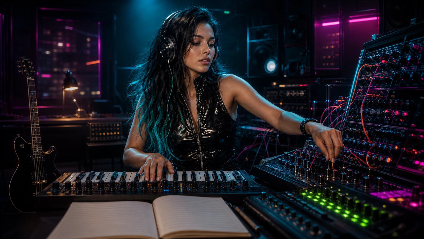 Independent songwriter arranging a longer track in a home studio